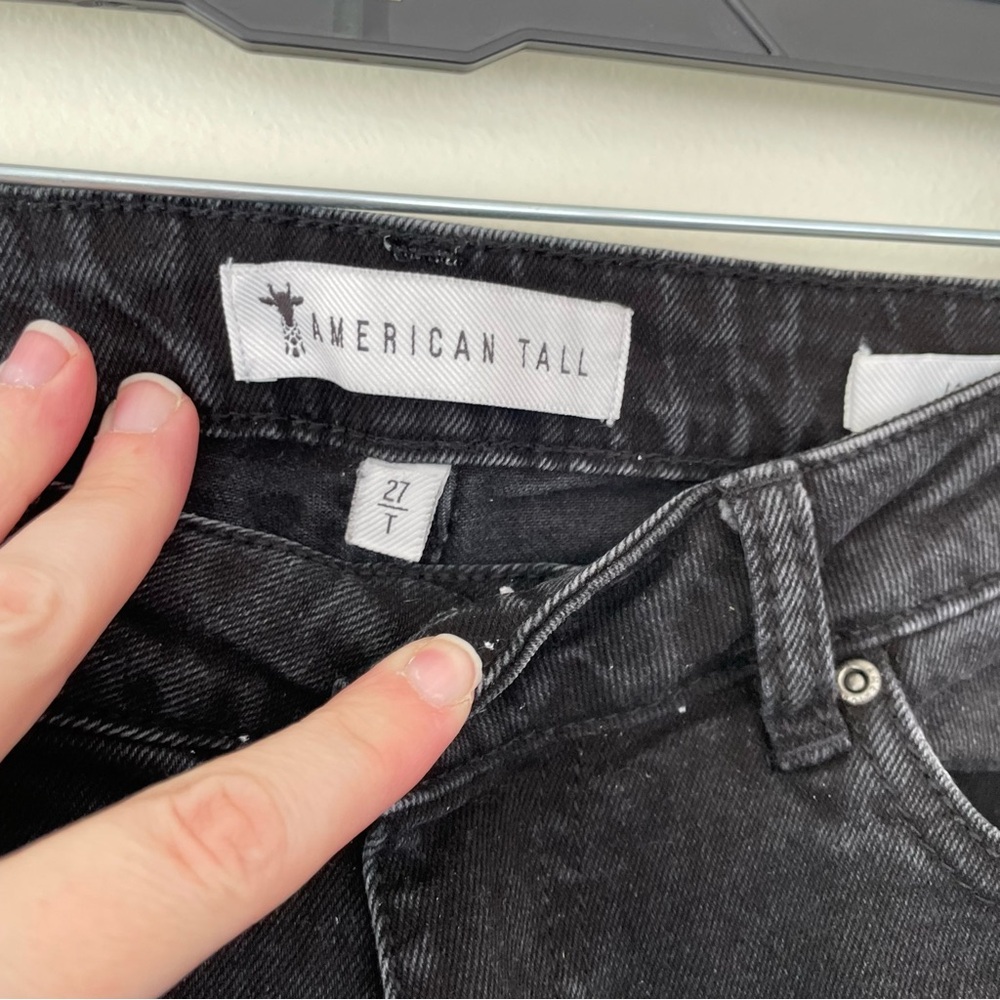 American Tall Jada Mom Jean 27 T Black Denim High Rise - Picture 8 of 10
